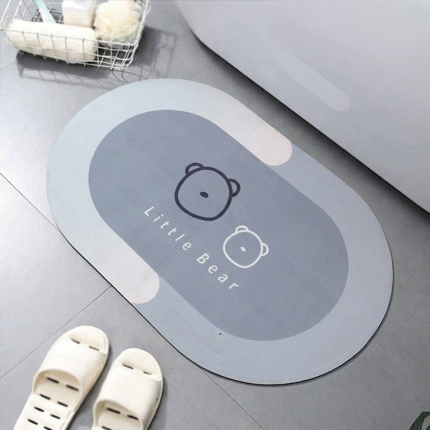 bathroom floor mat with anti skid backing
