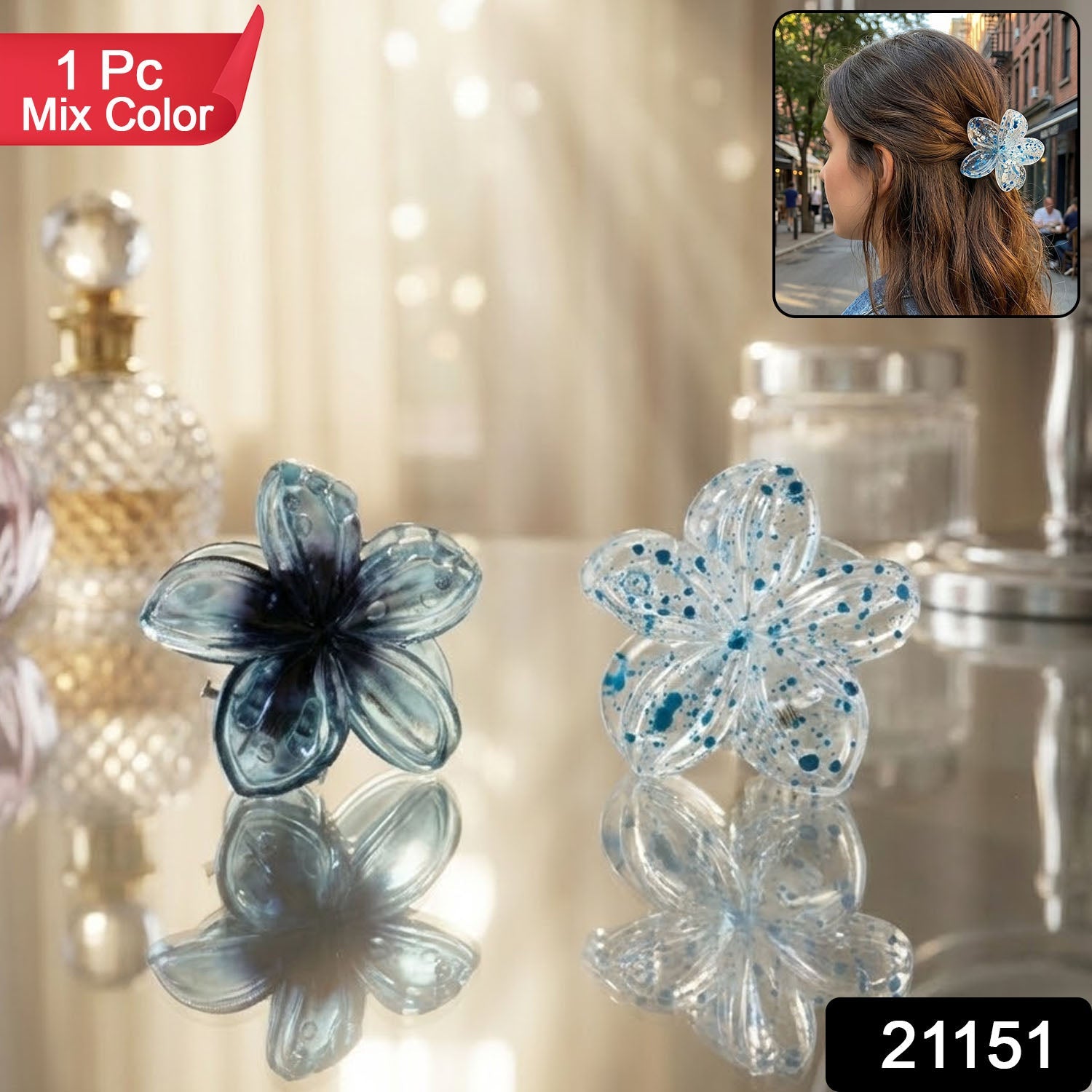 Flower Design Hair Claw Clip