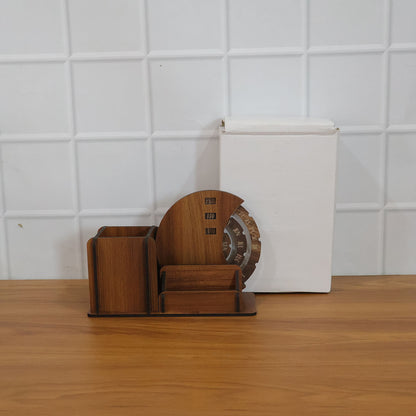 Desk organizer with calendar and compartments