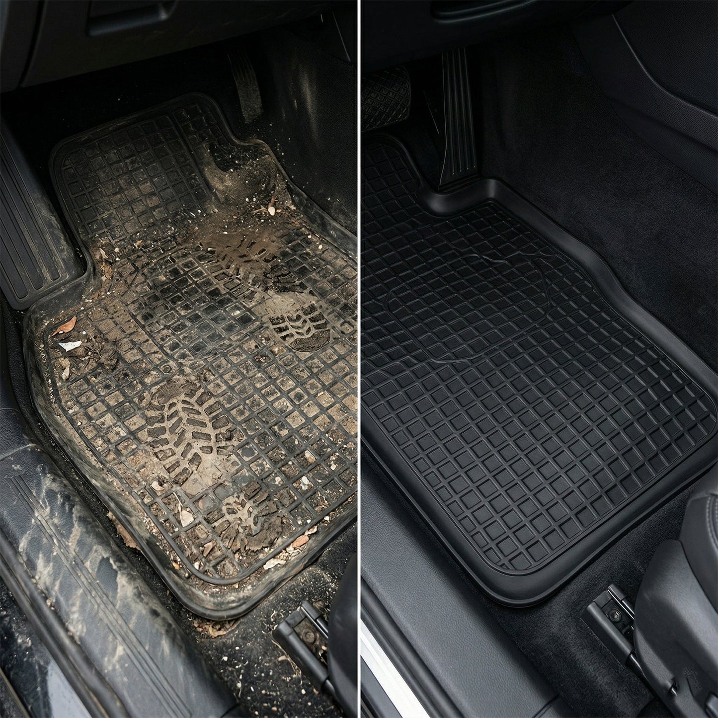 Heavy Duty Anti-Slip Rubber Car Foot Mat Set (4 Pc)