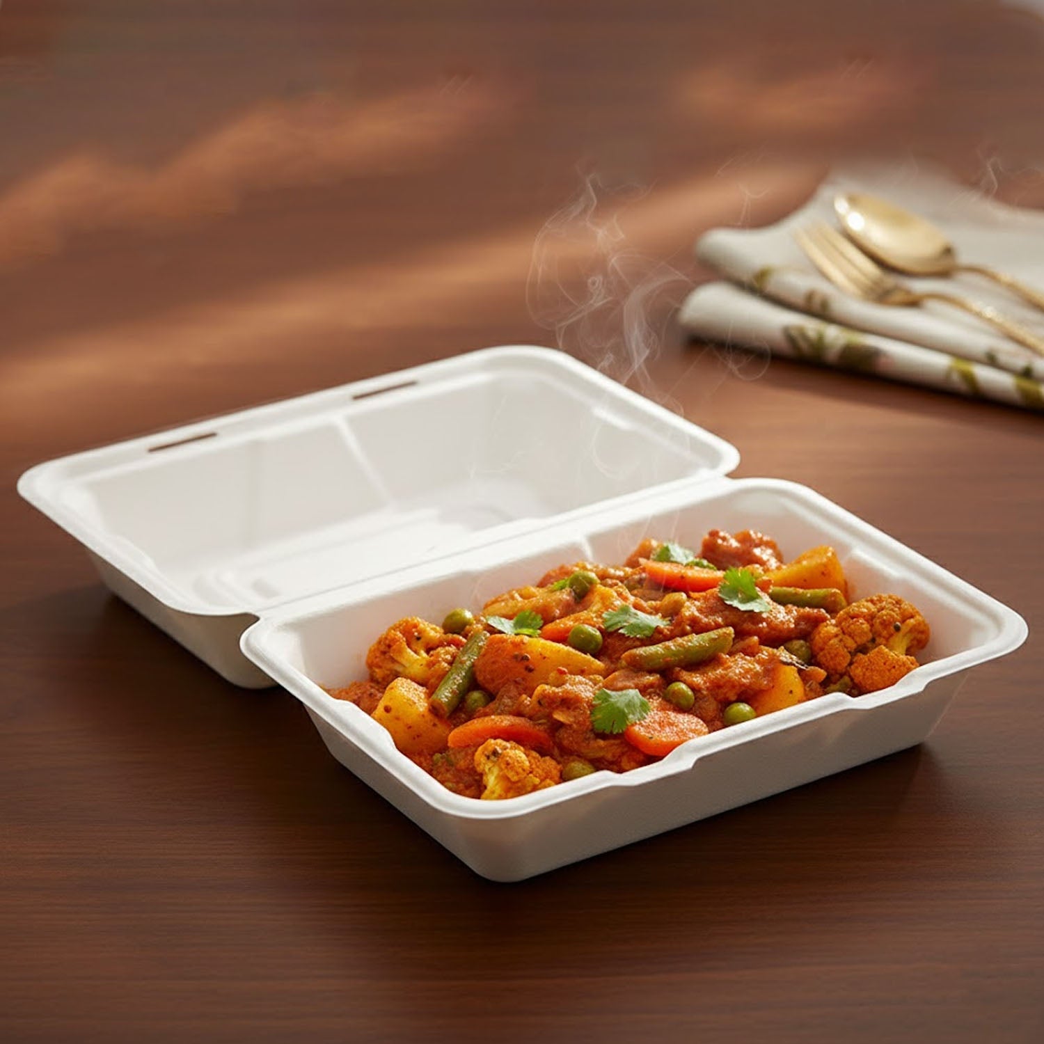 Disposable food box for meals and snacks