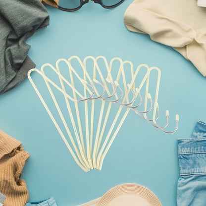 stainless steel Hangers with Silicone Cover Chrome Hook for Clothes (10 Pc / Set)