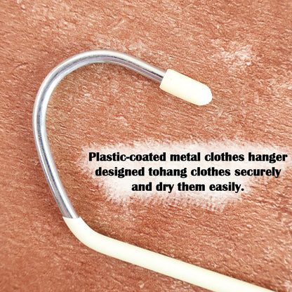 stainless steel Hangers with Silicone Cover Chrome Hook for Clothes (10 Pc / Set)