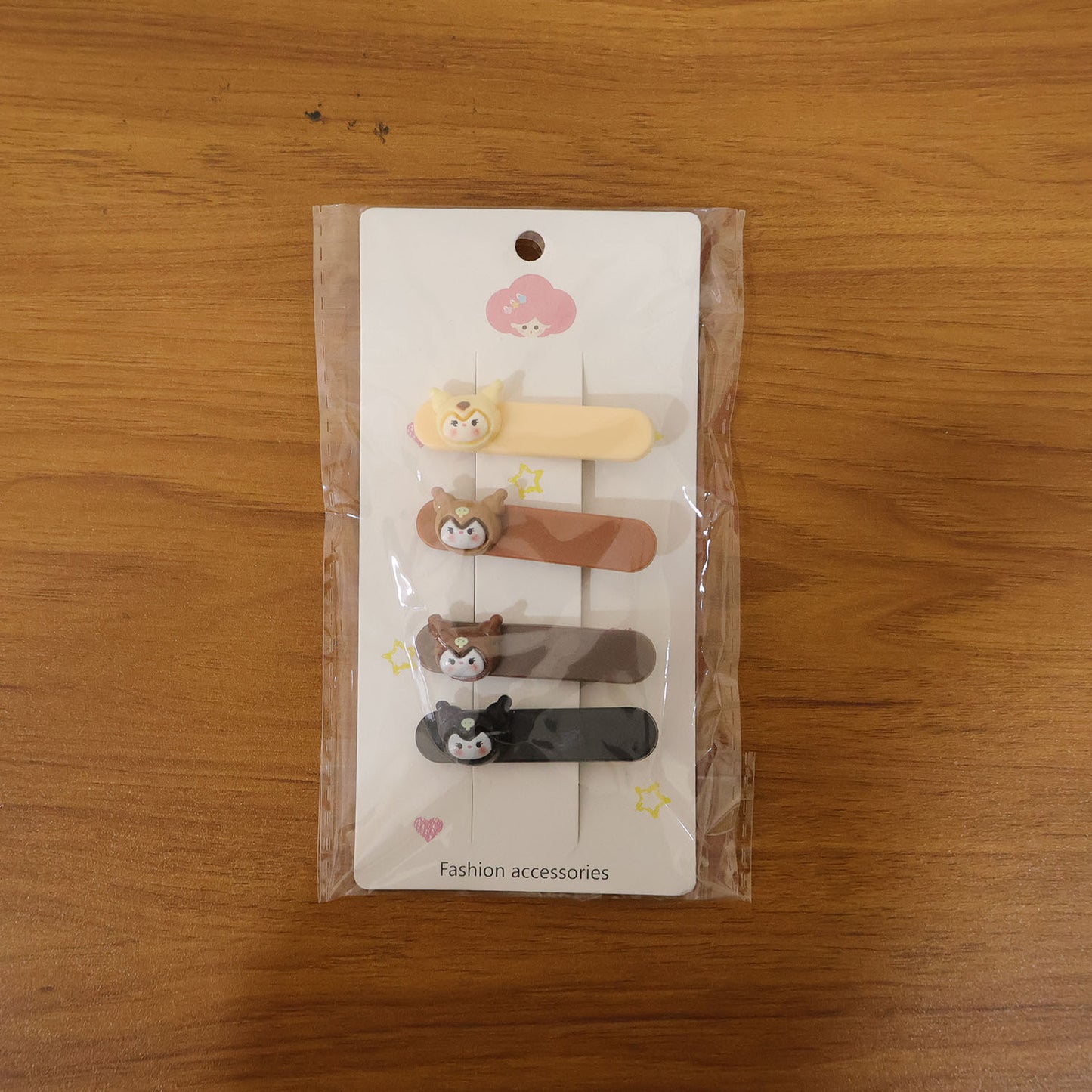 Cute Cartoon Animal Face Decorative Hair Clips (4 Pc)
