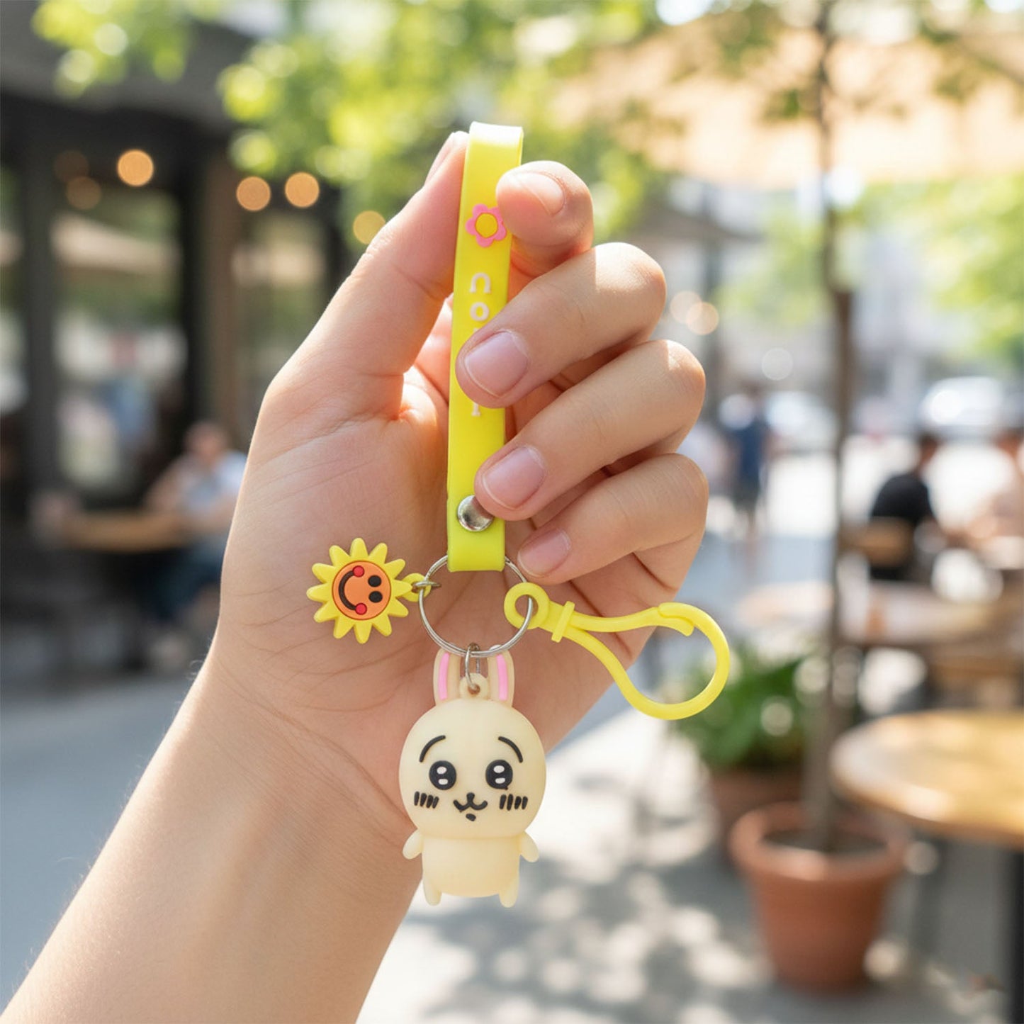 Adorable rabbit key ring charm