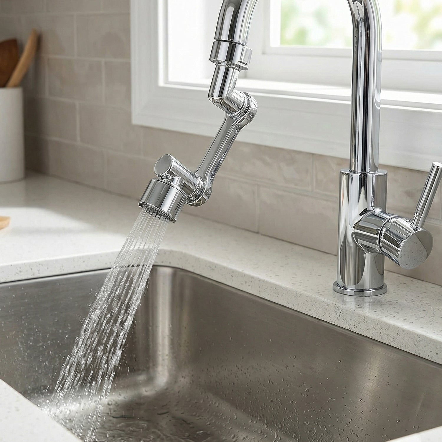 splash proof faucet head extender