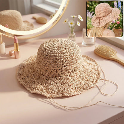 stylish handwoven wide brim summer sun hat cap