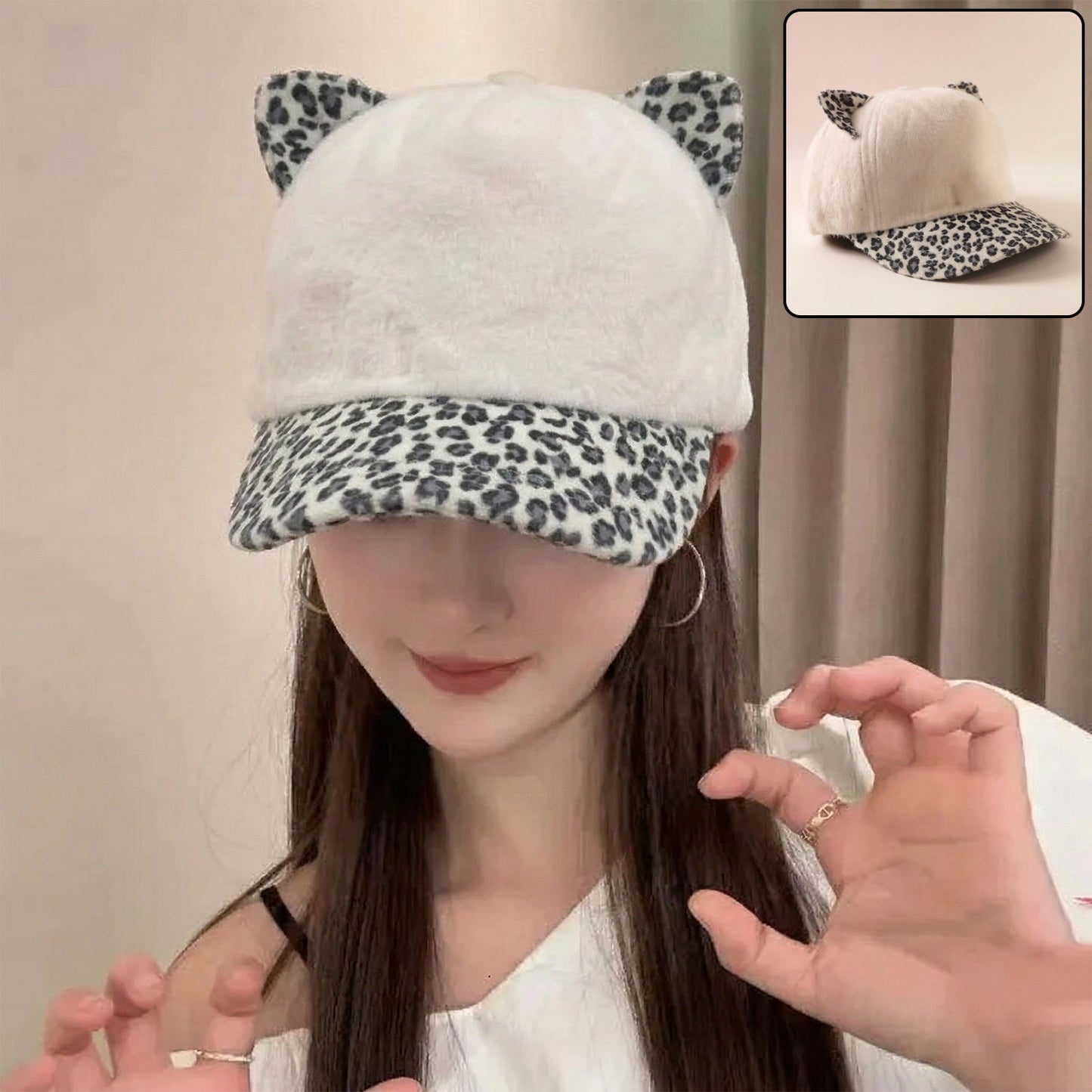 Stylish Cat Ear Designer Cap for Women & Girls (1 Pc)