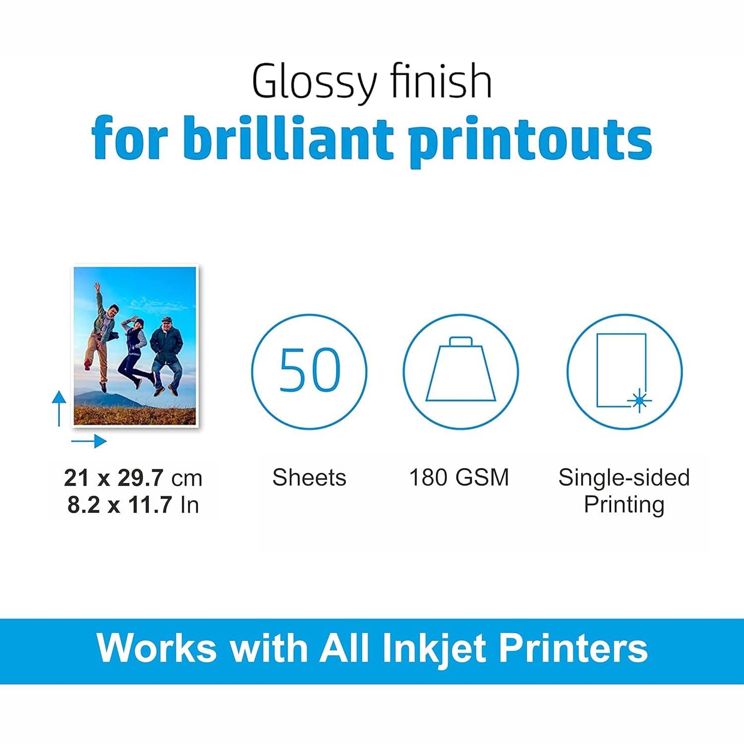 A4 Size High Glossy Photo Paper Sheets (A4 Size 20 Sheets)