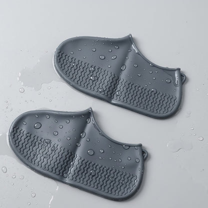 Waterproof Silicone Shoe Cover Grey Color (1 Pair, Medium Size)