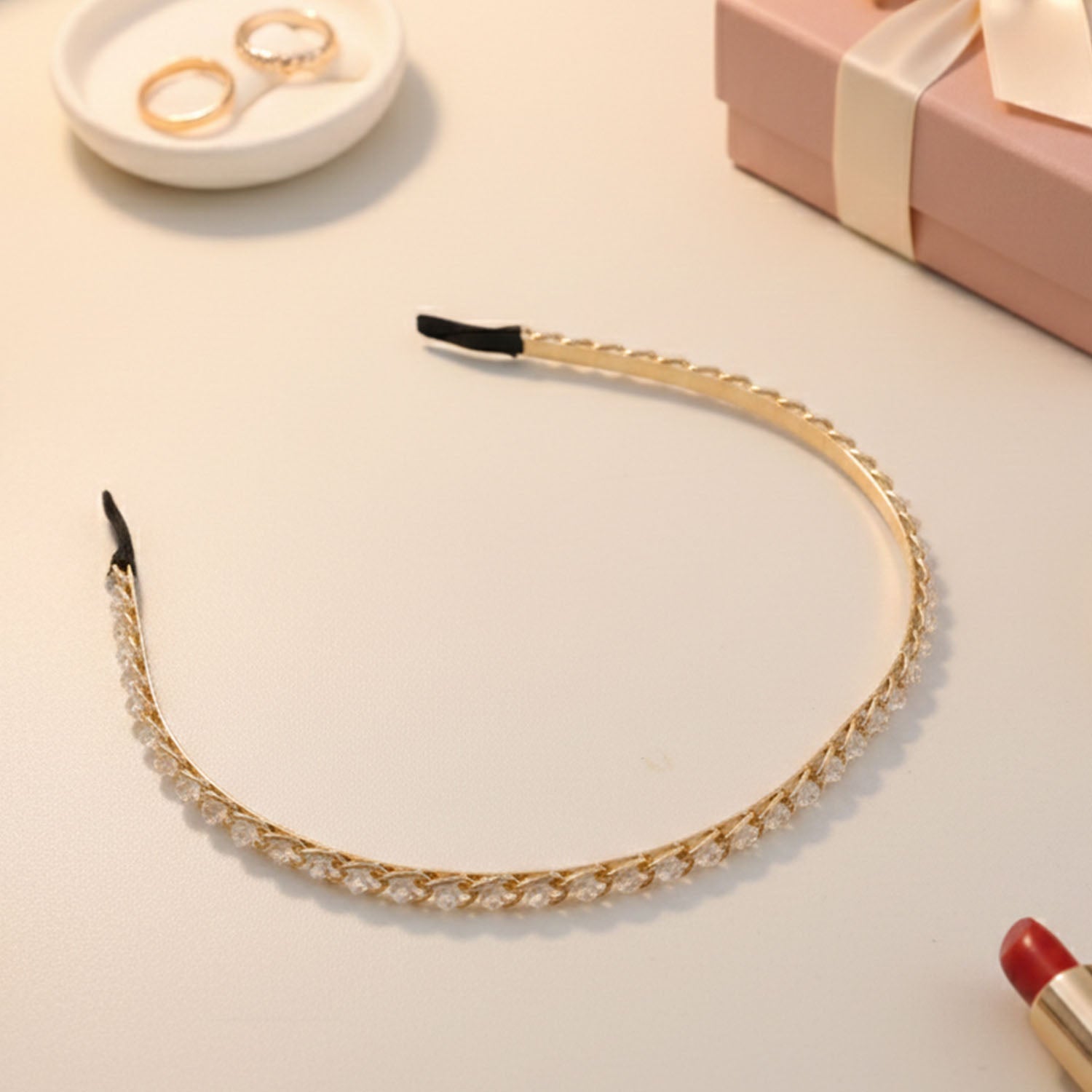Trendy metal crystal hair band