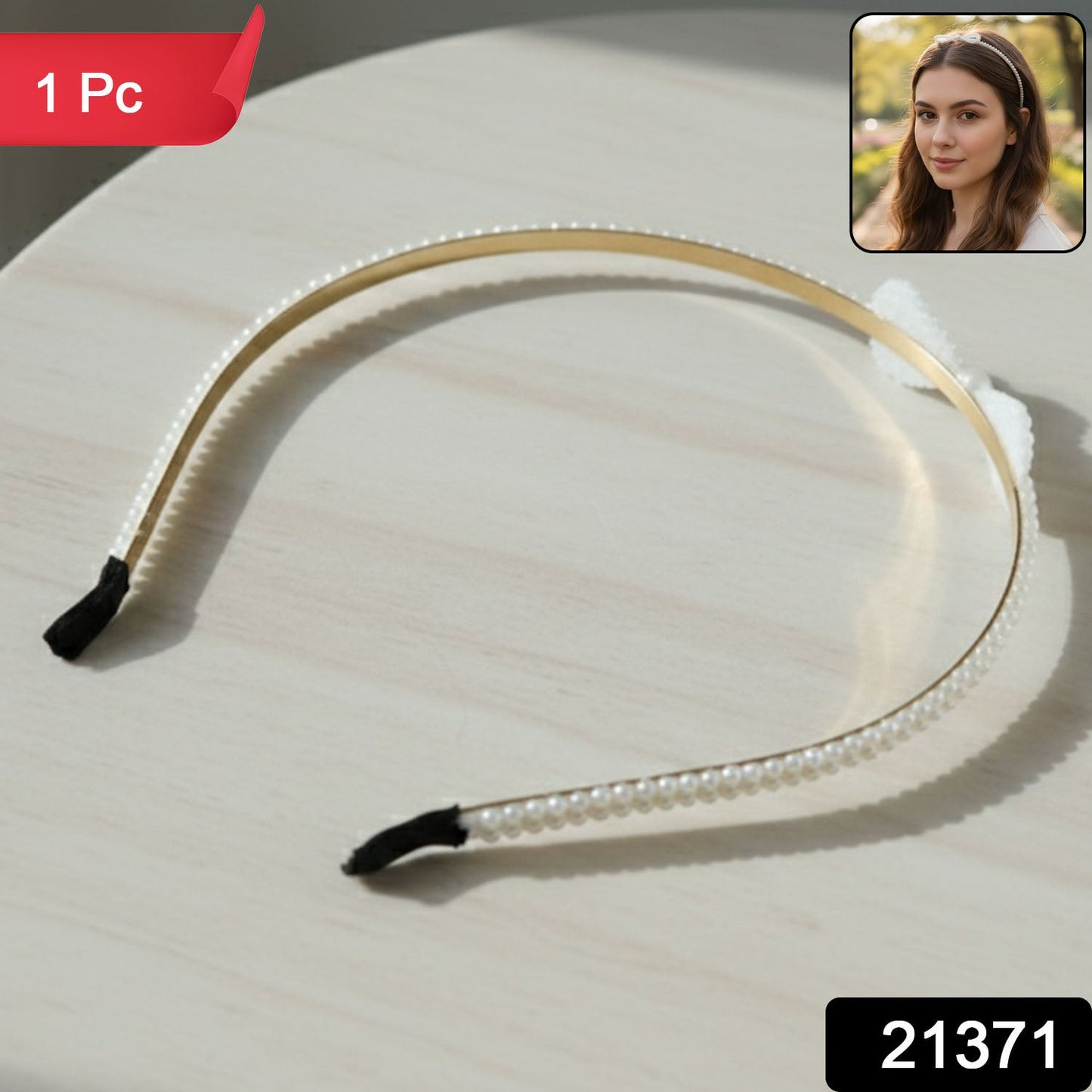Stylish slim pearl headband for women