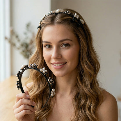 girls floral bead headband