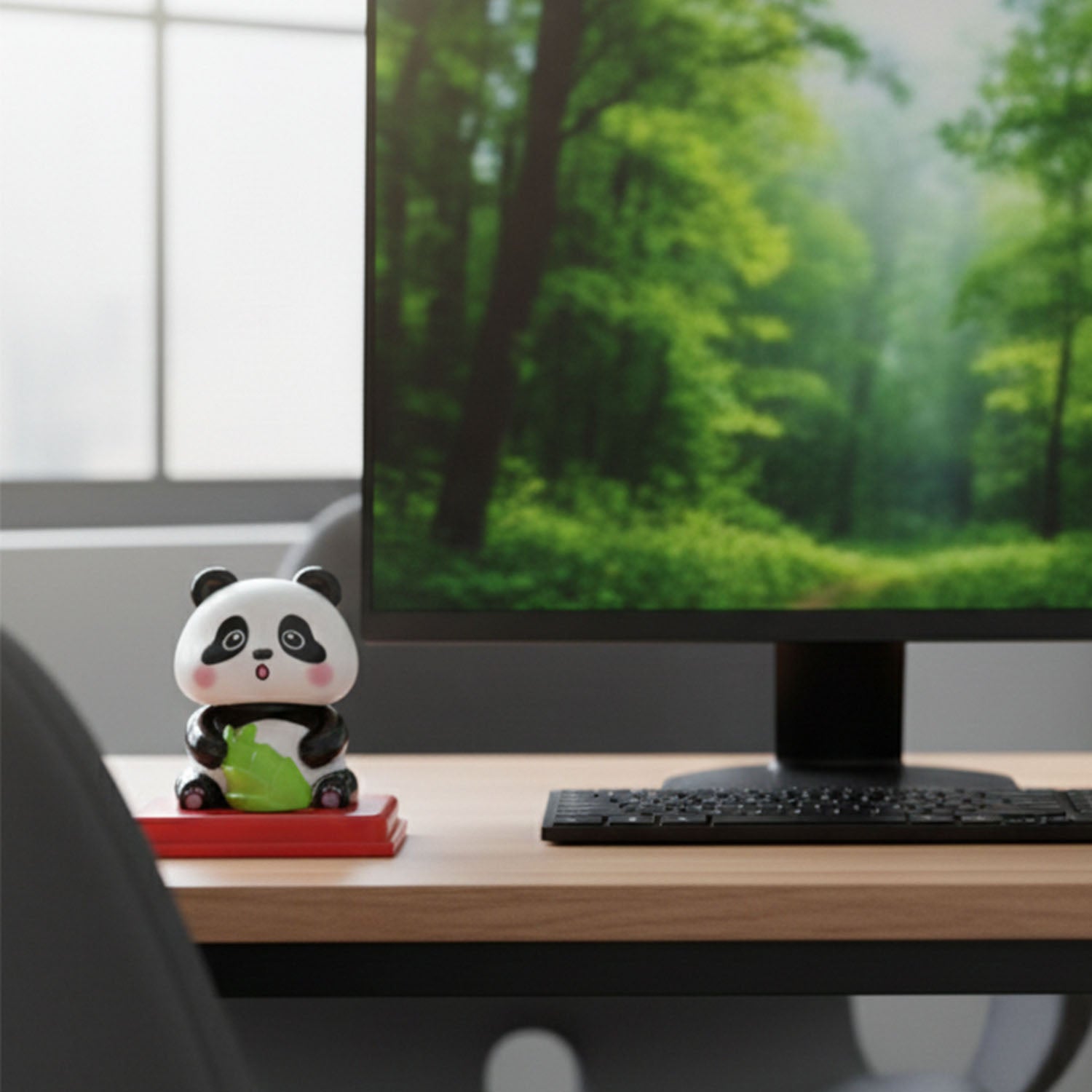 Automatic nodding panda figurine