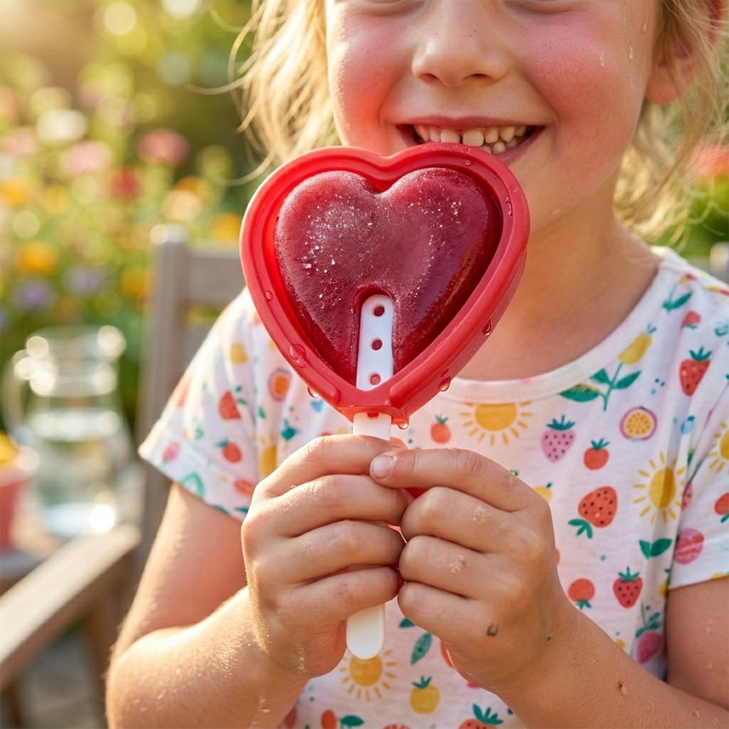 silicone heart popsicle mold set