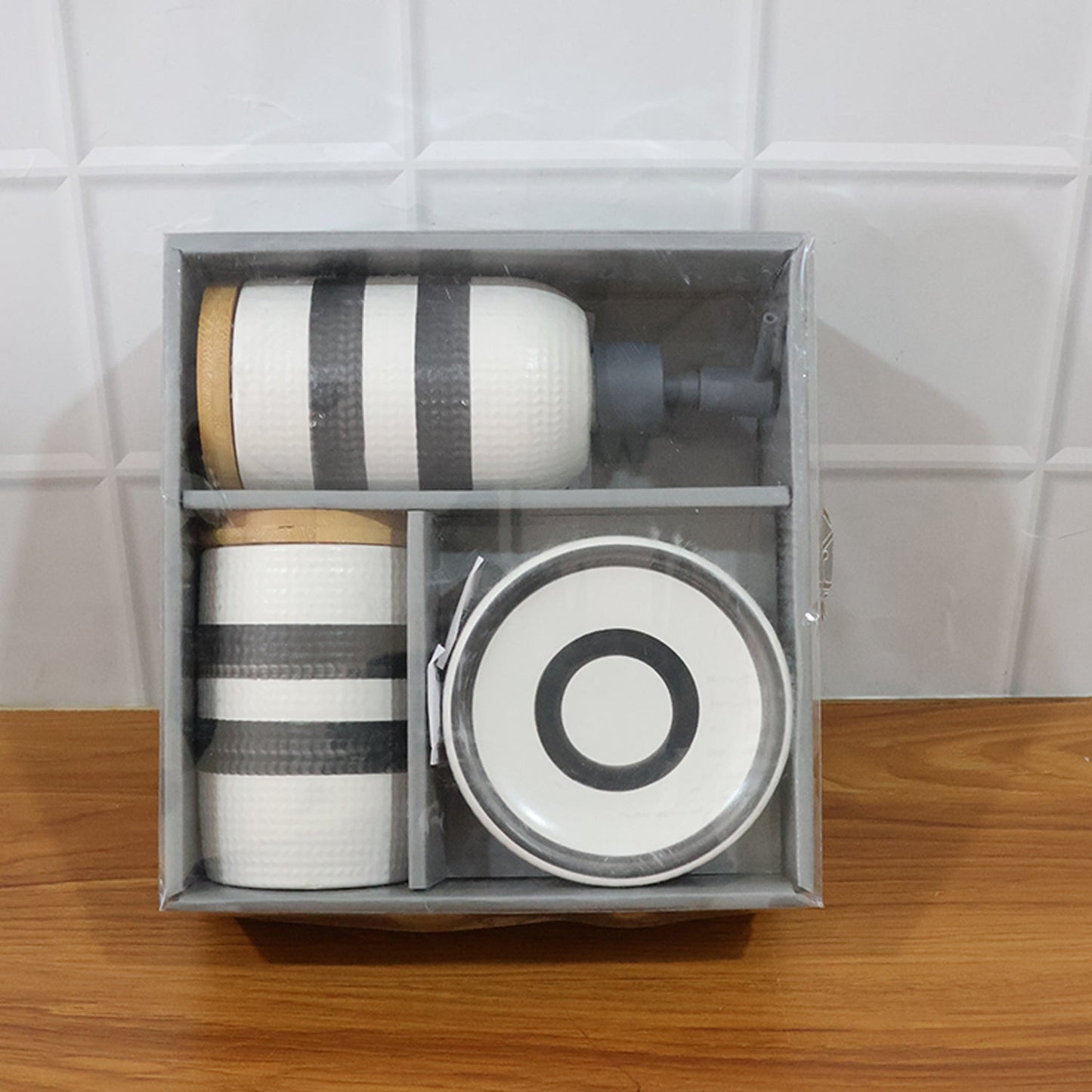 Premium 3-Piece Ceramic Bathroom Accessory Set