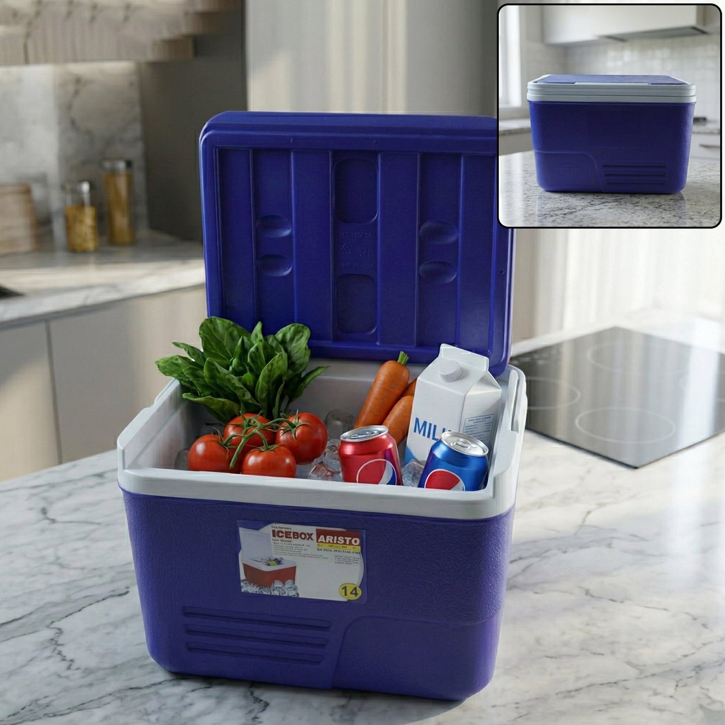 Compact insulated ice box cooler