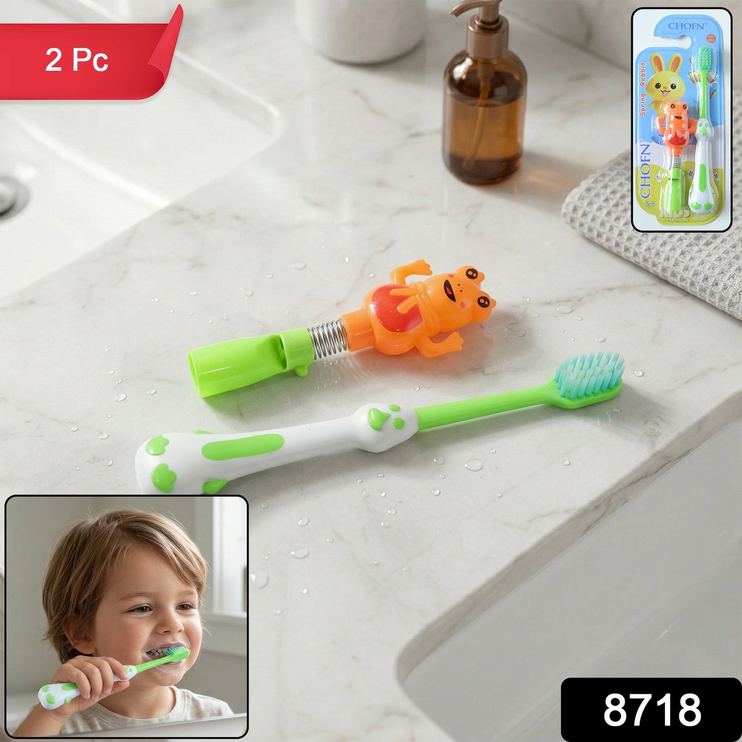spring frog toy toothbrush
