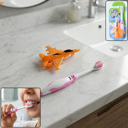 Kids airplane toy toothbrush set