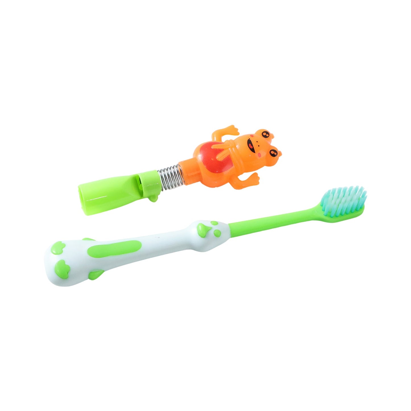 cartoon frog toothbrush toy,