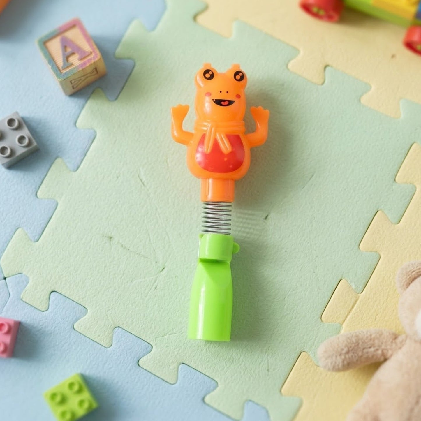 colorful frog toothbrush set