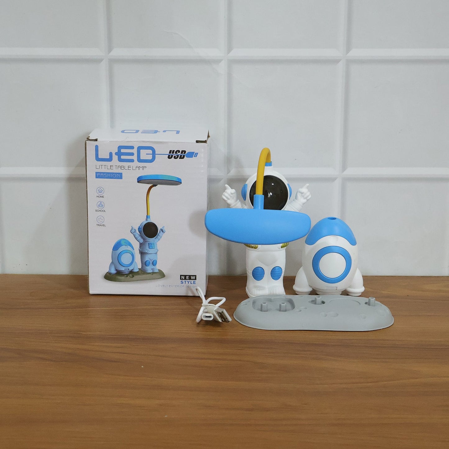 Kids Astronaut LED Study Table Lamp with Built-In Pencil Sharpener (1 Set)