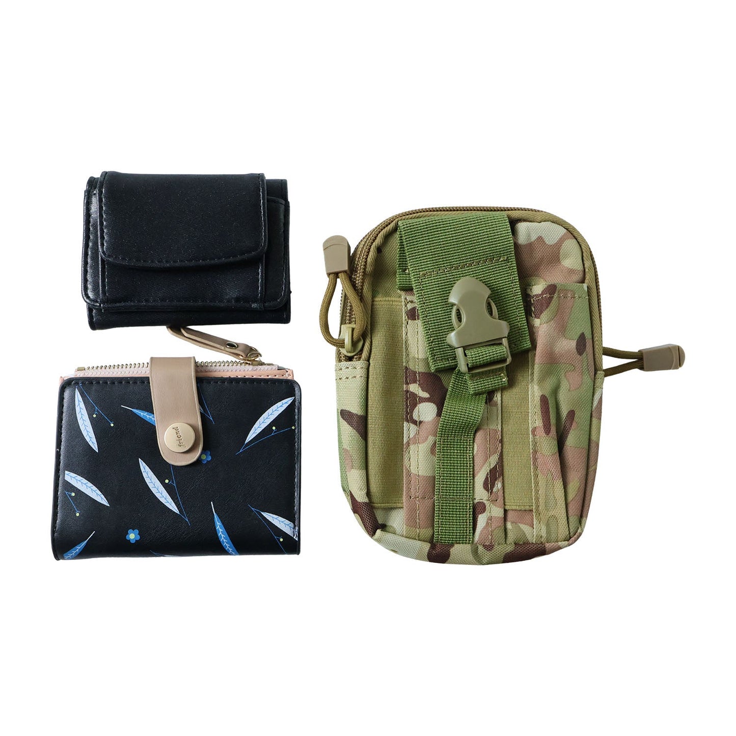 Mini wallet with attached key ring