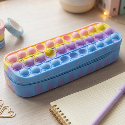 Pop It Silicone Pencil Pouch with Zipper (1 Pc)