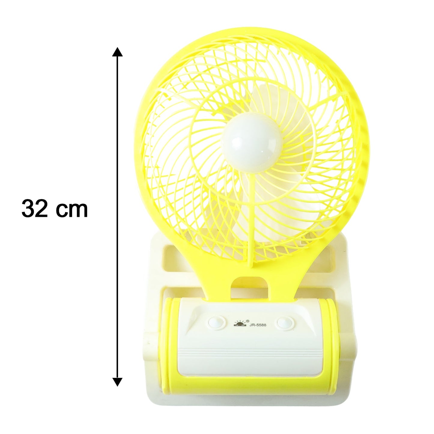 Portable Rechargeable LED Light with Mini Table Fan (1 Pc)