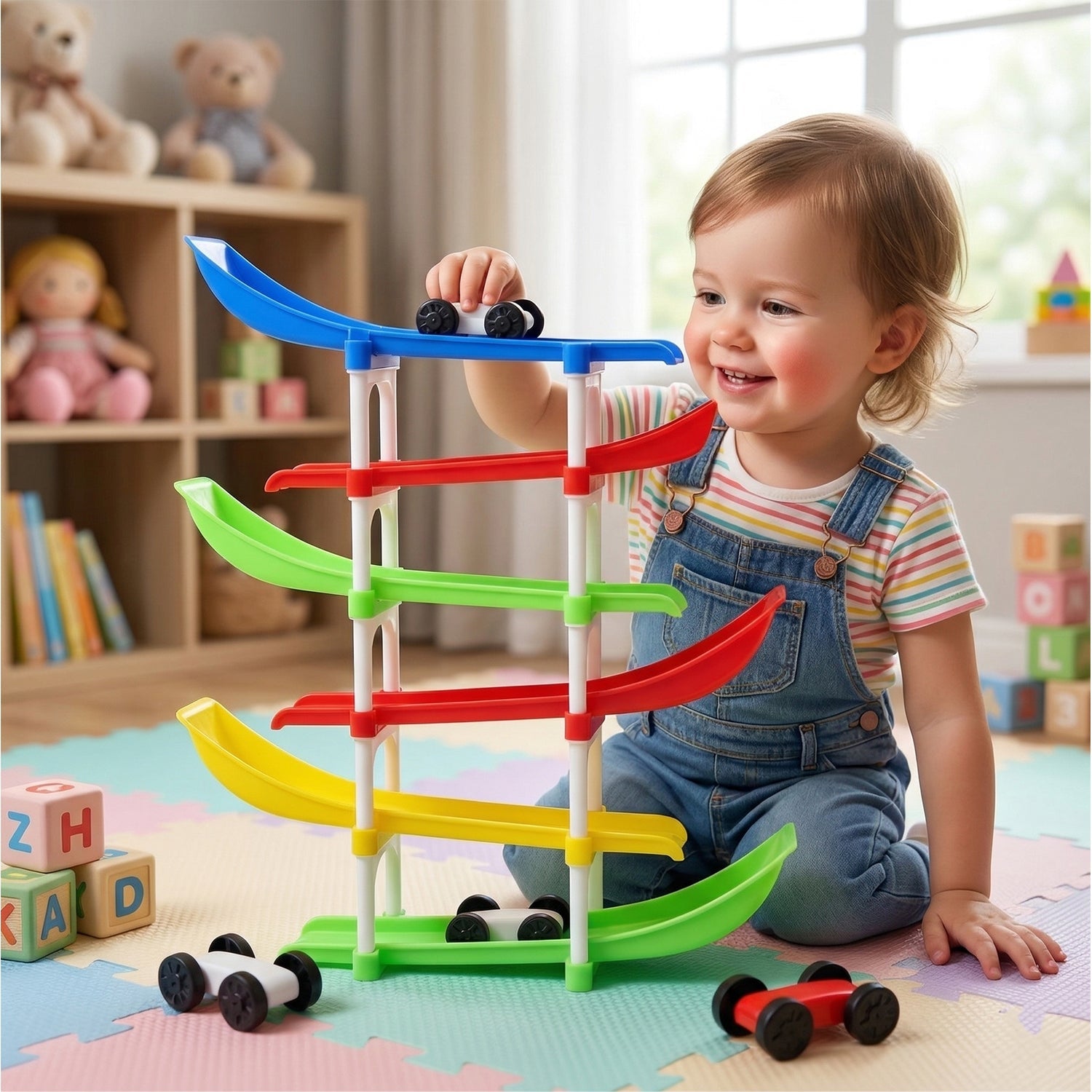 children car track playset