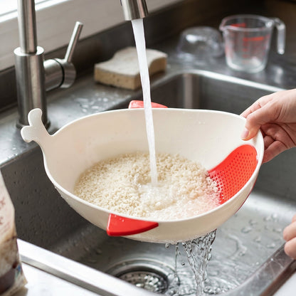 Fish-Shaped Rice Drainer for Efficient Washing and Draining – 1 Pc