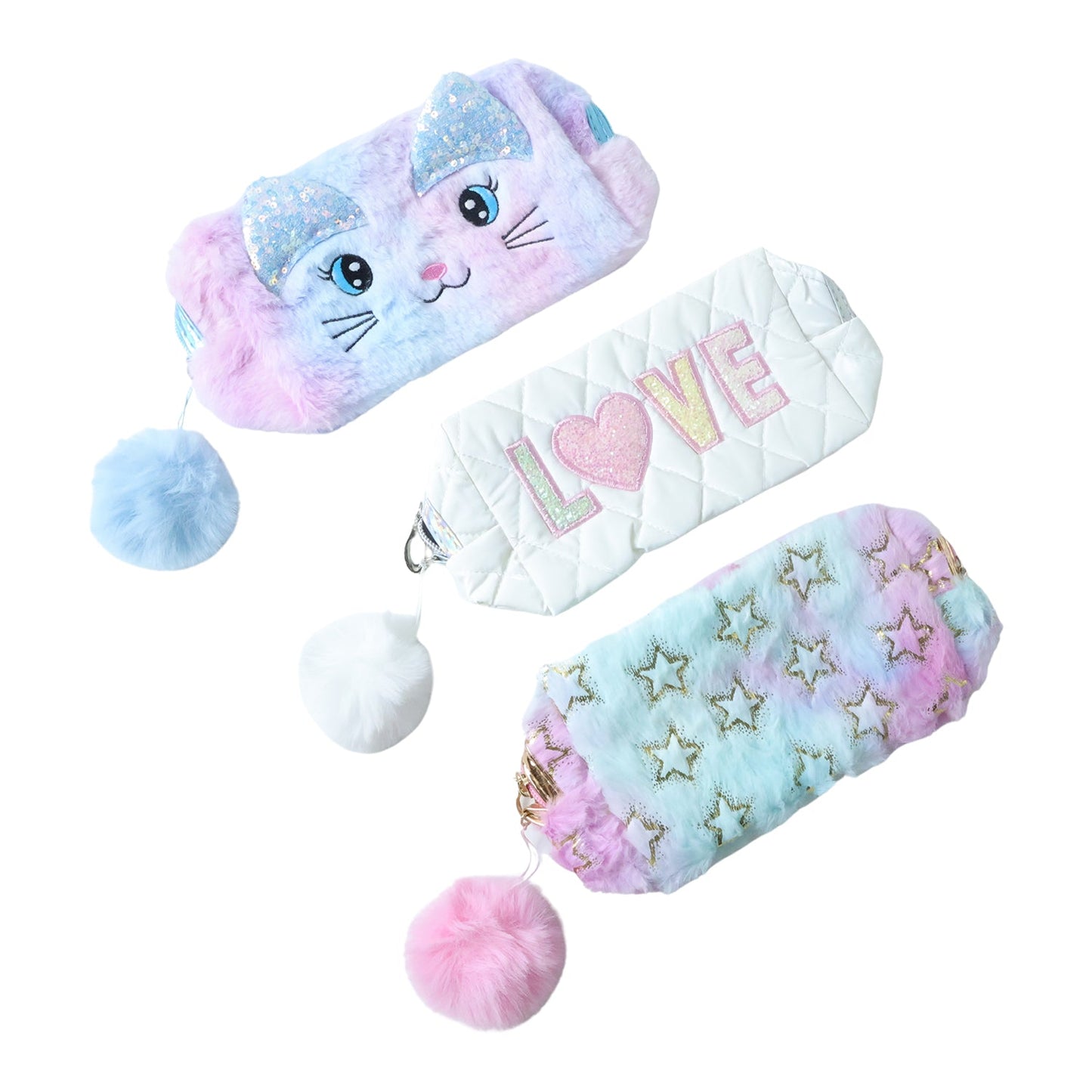 Kids Cute Cartoon Design Zipper Pouch (1 Pc, 25x12 Cm)