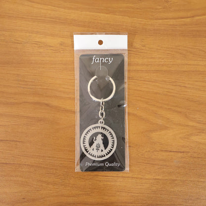 Premium Metal Round Mahakal Keychain 1 Pc