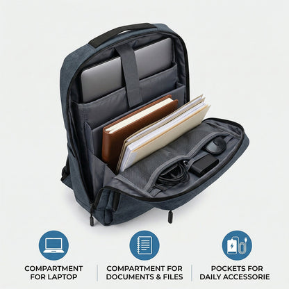 Multipurpose Travel Luggage Backpack with USB Charging Port (1 Pc, 37x28 Cm)
