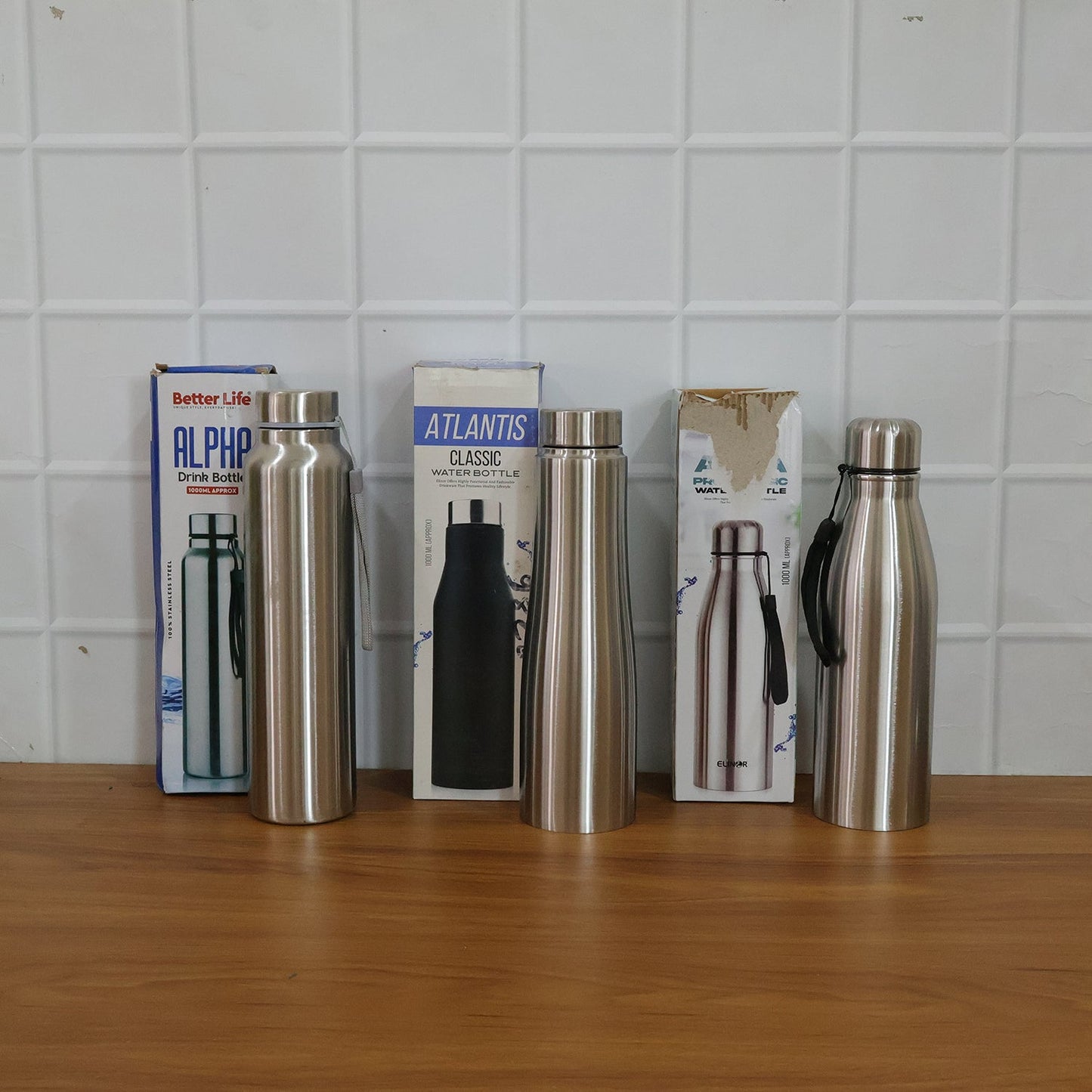 Premium Stainless Steel Water Bottle 1000 ML (1 Pc, 1000ML Approx Mix Design)