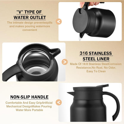 800 ML Insulated Thermos Flask with Handle and Strap