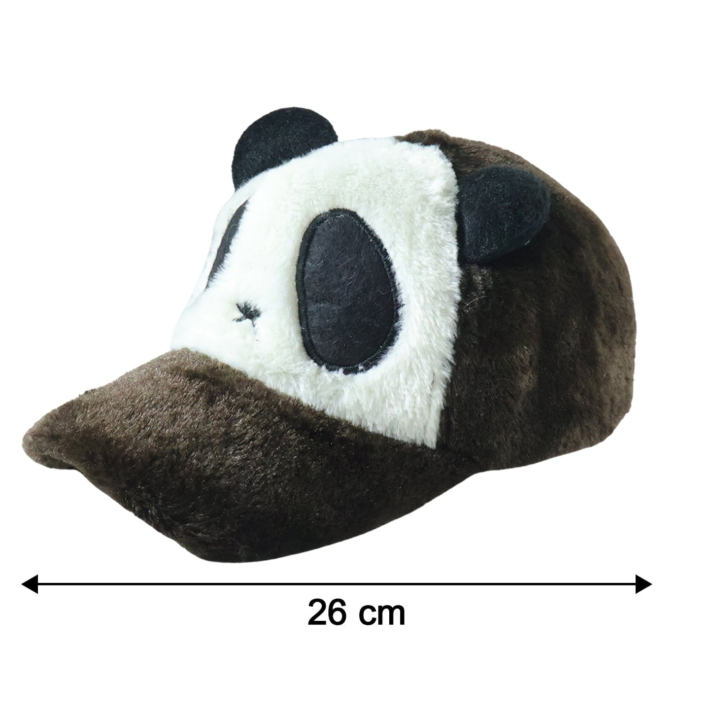 Cute Panda Design Plush Winter Cap (1 Pc)