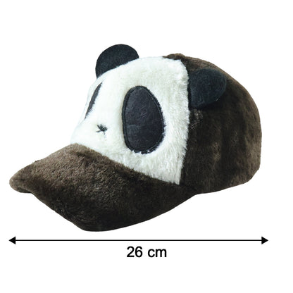Cute Panda Design Plush Winter Cap (1 Pc)