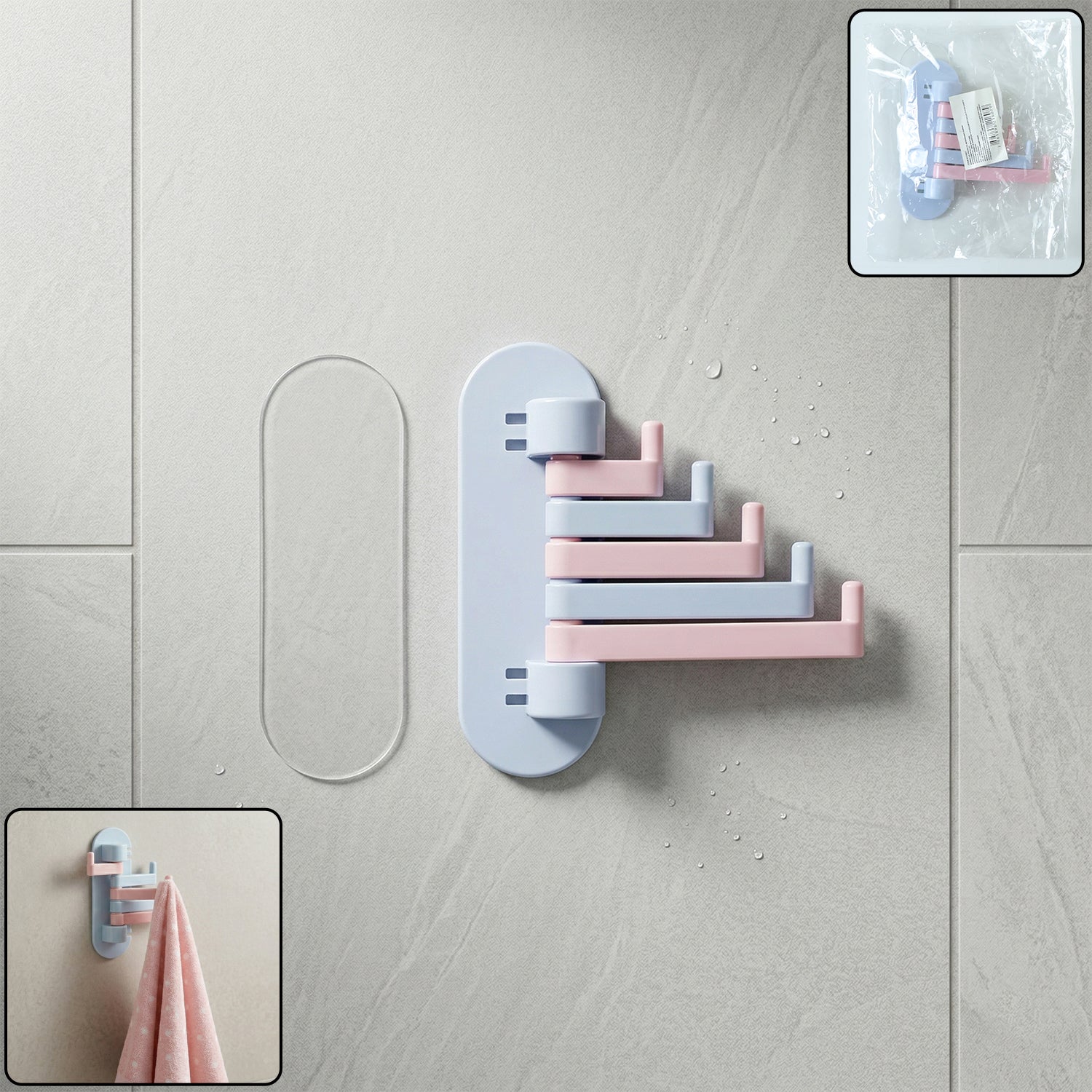 Wall mounted foldable towel rack