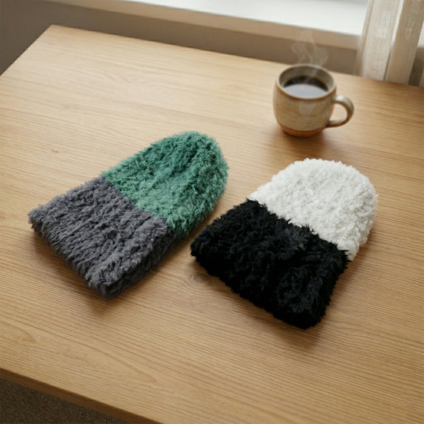 Winter Warm Woolen Beanie Cap for Men & Women (1 Pc, Mix Desin)