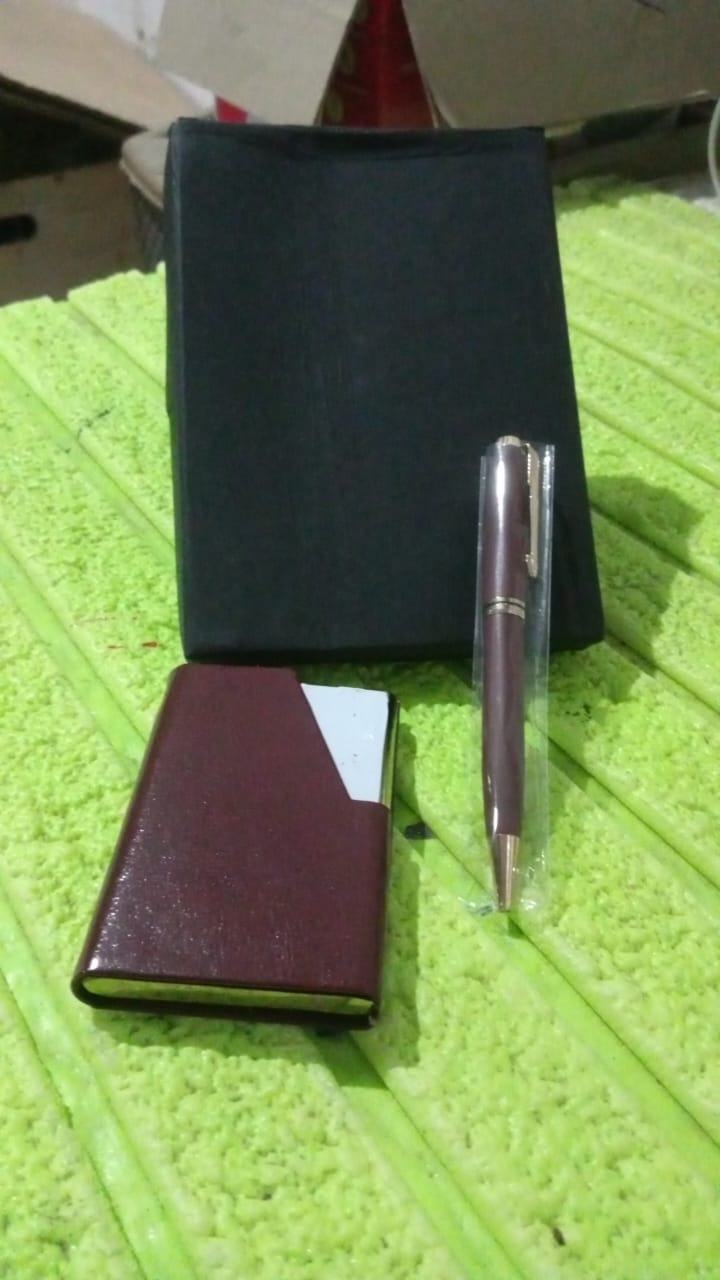 Leather Professional Business Visiting Card Case (2 Pc Set / With Gift Box)