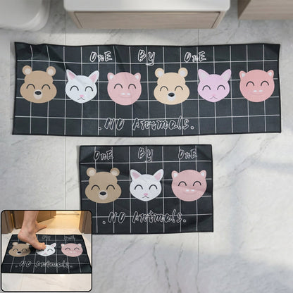 printed anti slip floor mat set 2 pc 115x40 and 58x40 cm