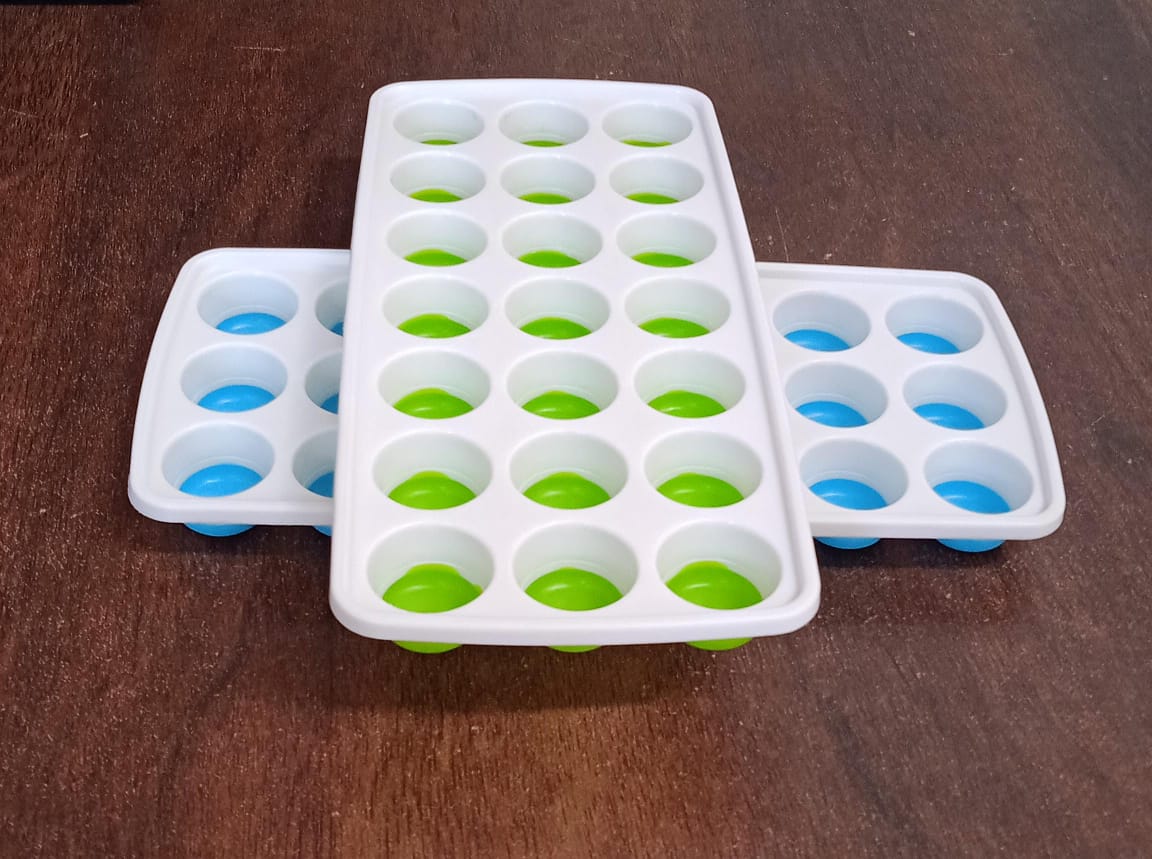 21 Cavity Up Ice Cube Trays-Easy Release Food  Grade  (2 Pc Set)
