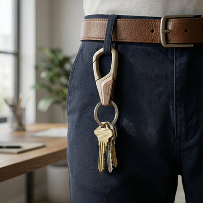 Premium Heavy Duty Metal Key Holder with Locking Carabiner Clip (1 Pc)