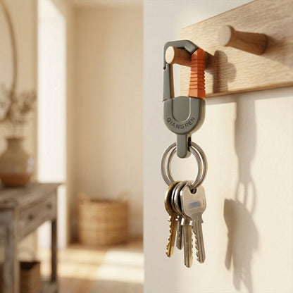 Premium Stylish Metal Key Holder with Safety Lock Clip Keychain (1 Pc)