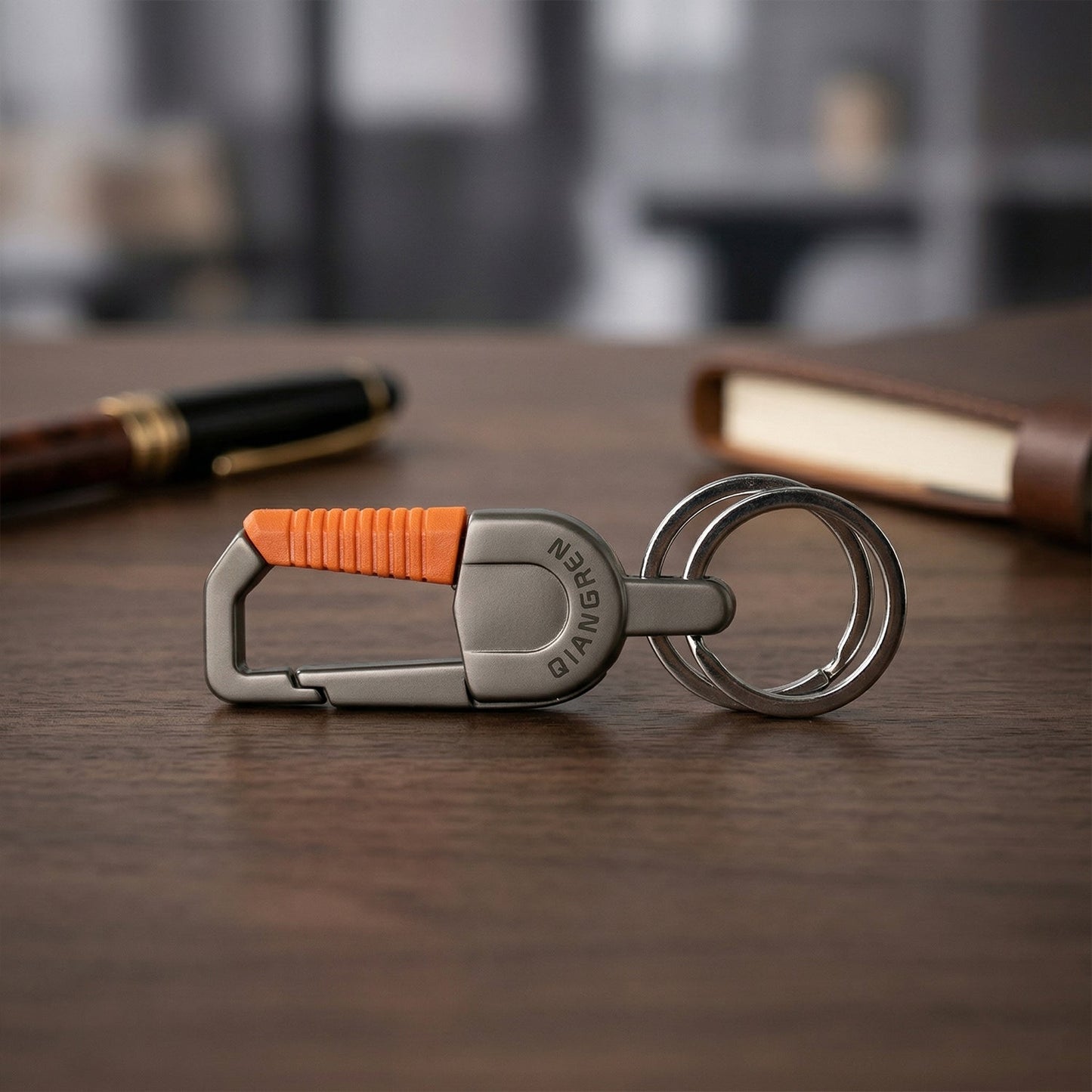 Premium Stylish Metal Key Holder with Safety Lock Clip Keychain (1 Pc)