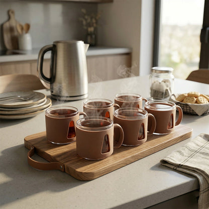 Premium Round Tea Cup Set (6 Pc Set)