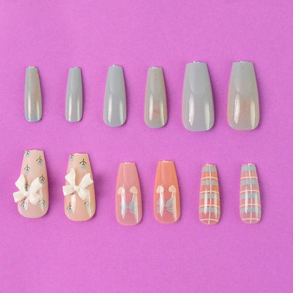 Reusable Press-On Artificial Nails with Adhesive Stickers fake nails (1 Pkt)