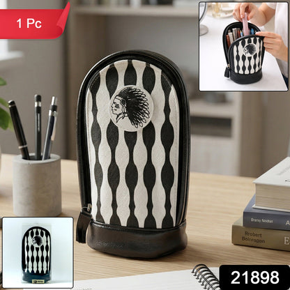 Stylish Hard Base Zipper Pencil Pouch (1 Pc)
