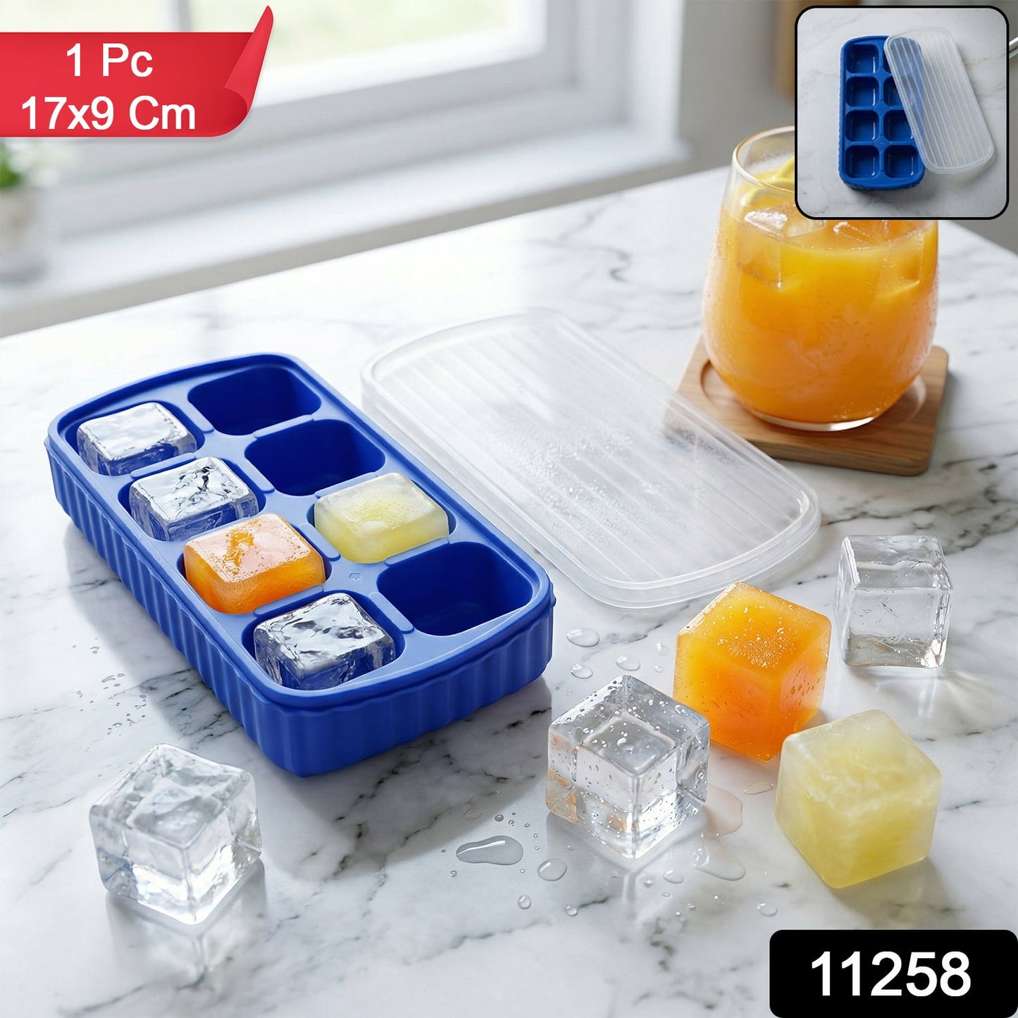plastic ice cube tray with lid for freezer use